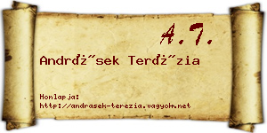 Andrásek Terézia névjegykártya