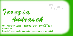 terezia andrasek business card